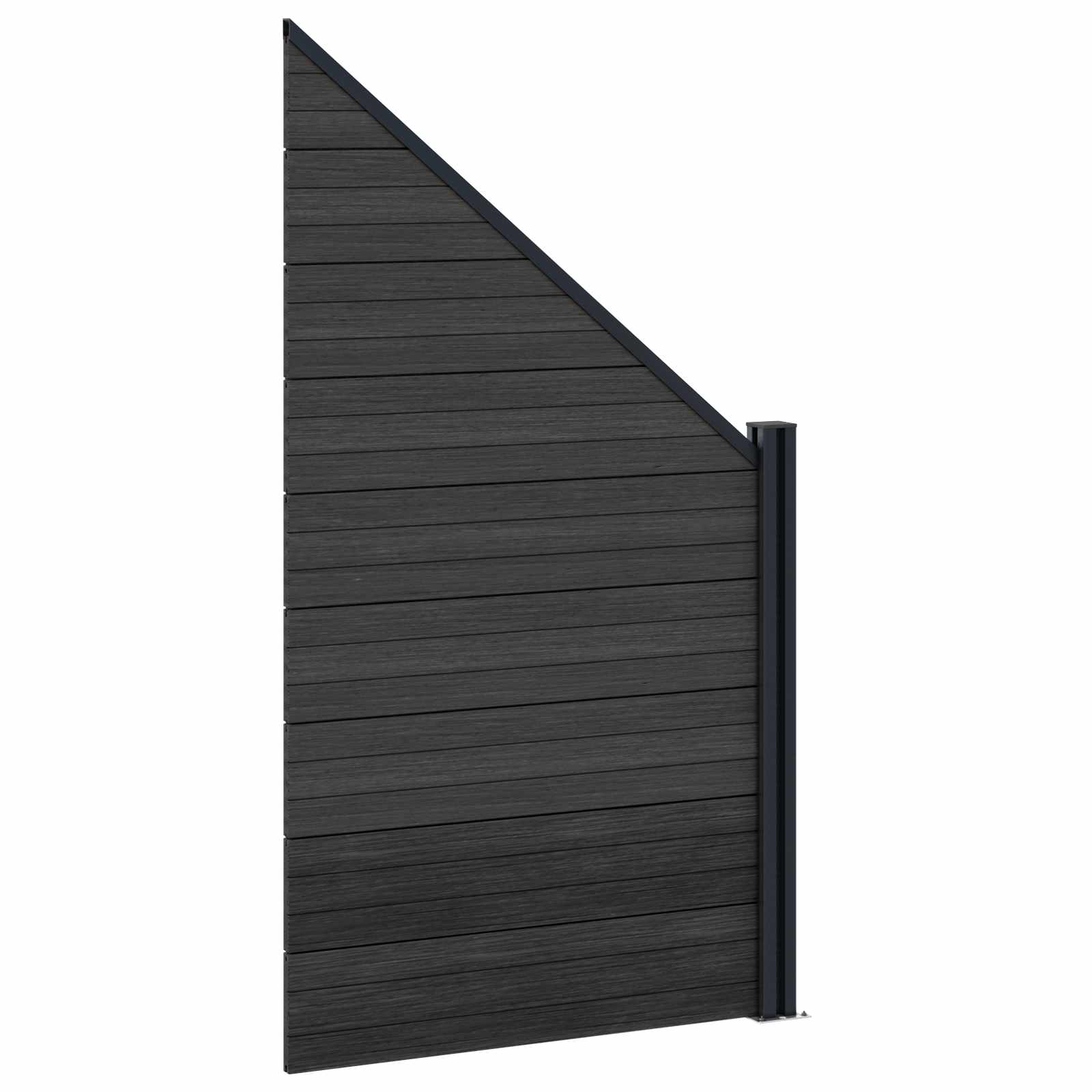 Hekpaneel 4 pcs WPC en Aluminium Zwart – afbeelding 6
