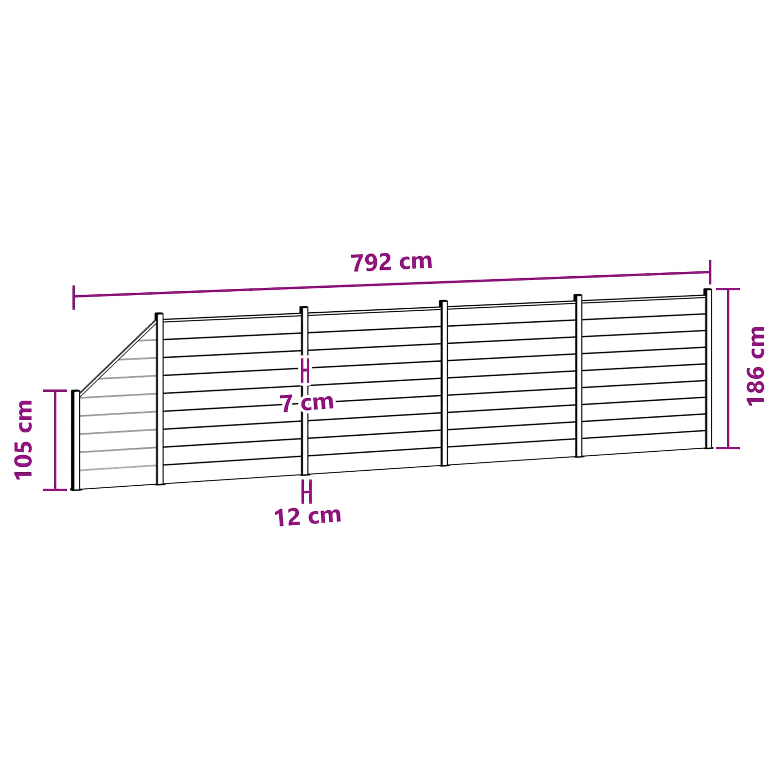 Hekpaneel 5 pcs WPC en Aluminium Zwart – afbeelding 12