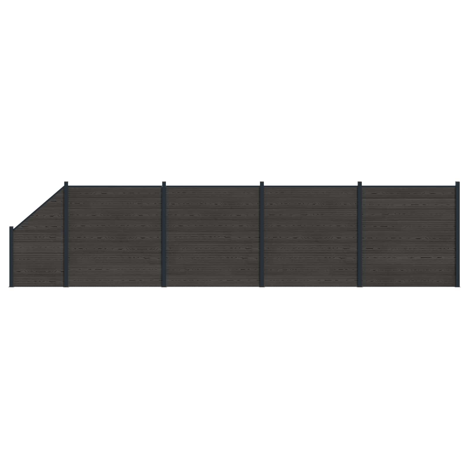 Hekpaneel 5 pcs WPC en Aluminium Zwart – afbeelding 2