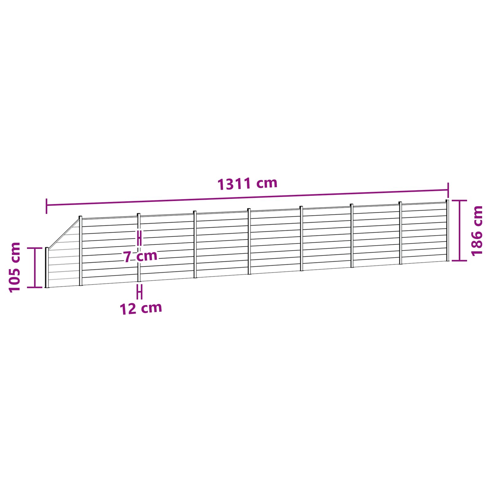 Hekpaneel 8 pcs WPC en Aluminium Zwart – afbeelding 12