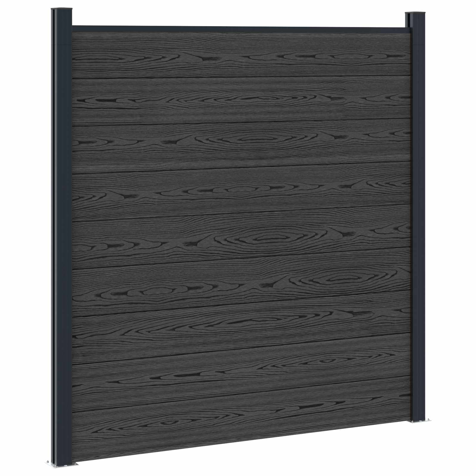 Hekpaneel 8 pcs WPC en Aluminium Zwart – afbeelding 3