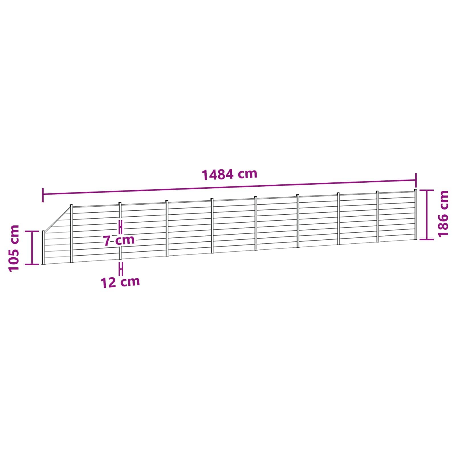 Hekpaneel 9 pcs WPC en Aluminium Zwart – afbeelding 12