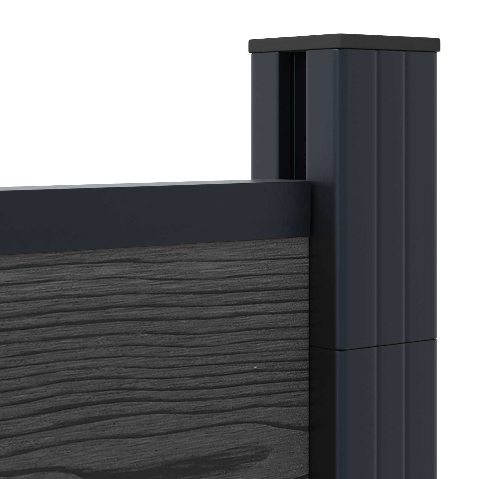 Hekpaneel 9 pcs WPC en Aluminium Zwart – afbeelding 7