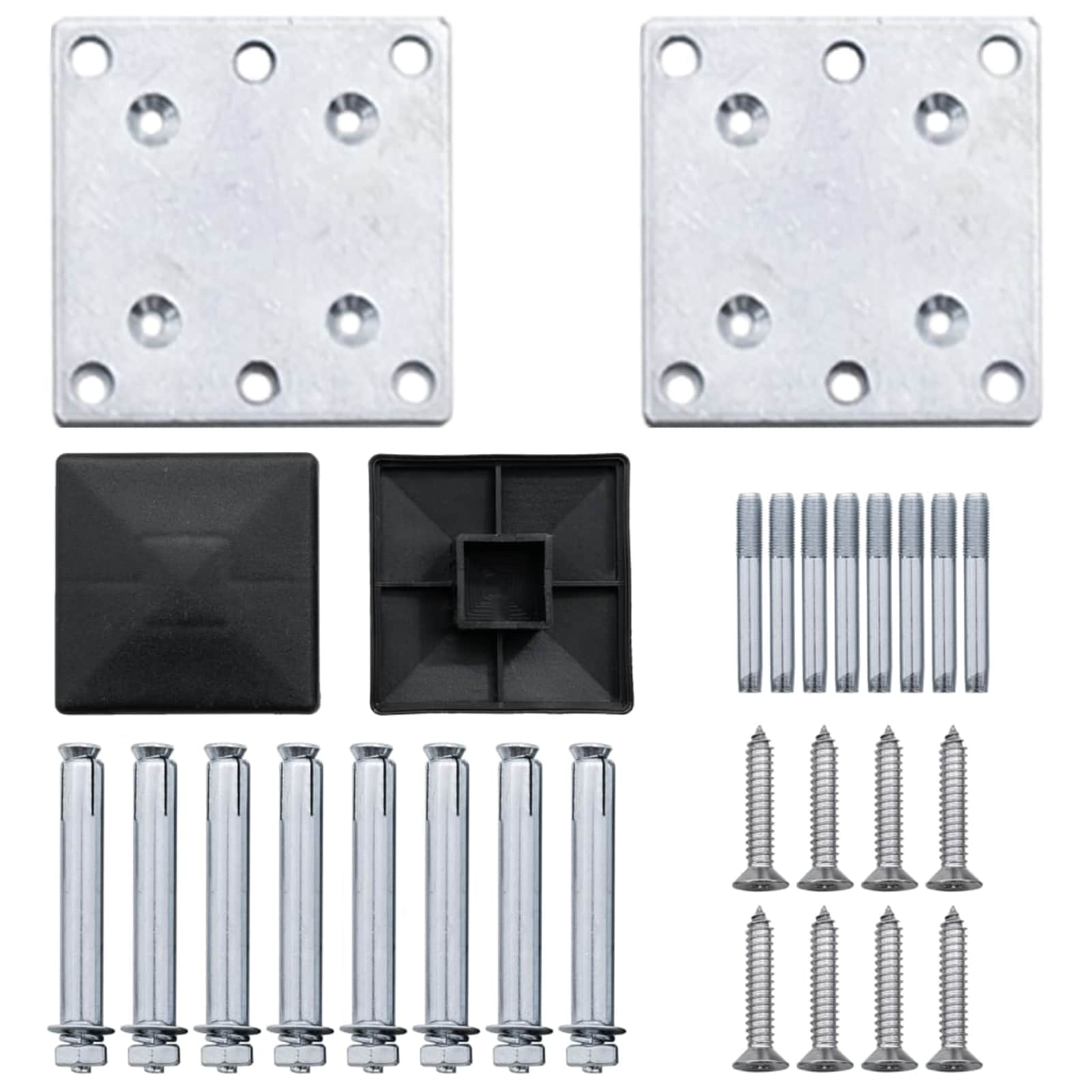 Hekpaneel 3 pcs WPC en Aluminium Grijs – afbeelding 7