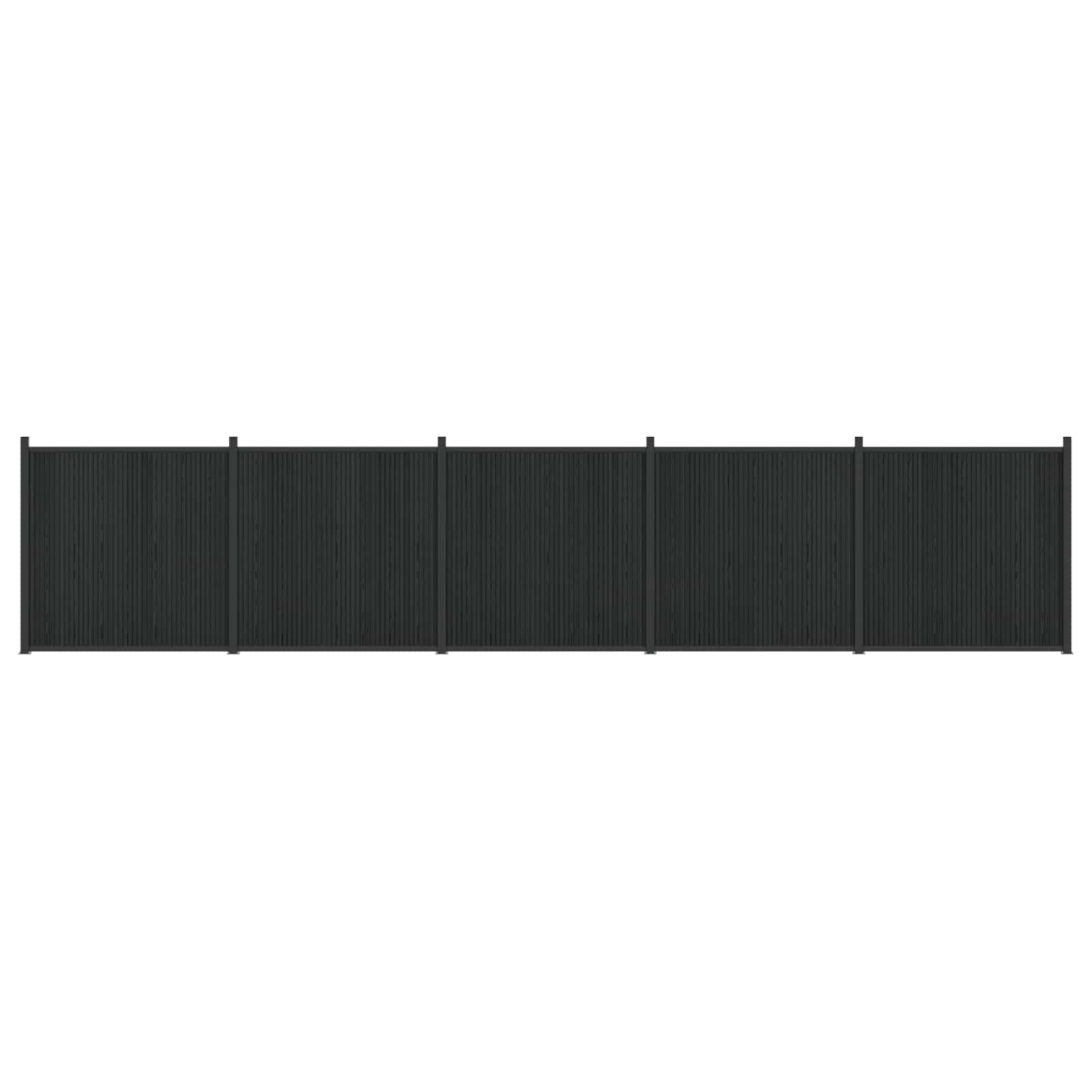 Hekpaneel 5 pcs WPC en Aluminium Zwart – afbeelding 2