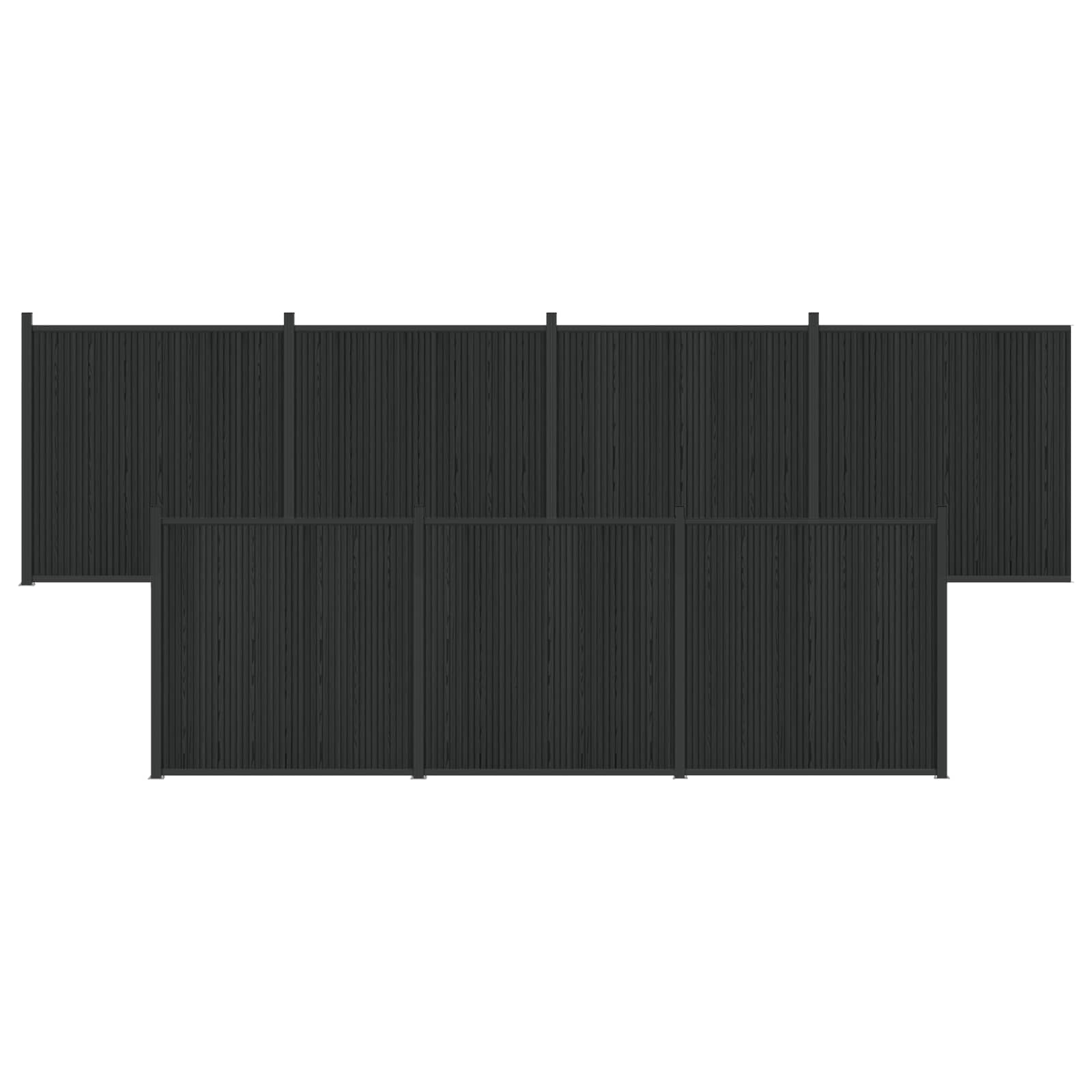 Hekpaneel 7 pcs WPC en Aluminium Zwart – afbeelding 2