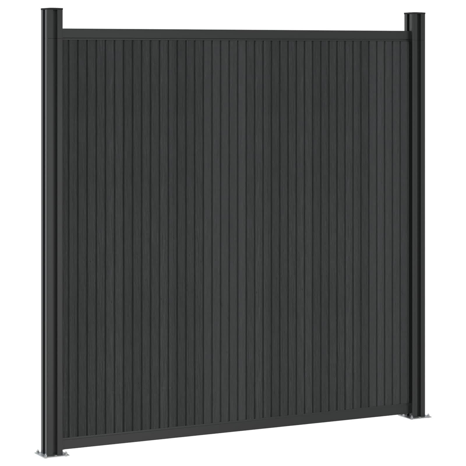 Hekpaneel 8 pcs WPC en Aluminium Zwart – afbeelding 4