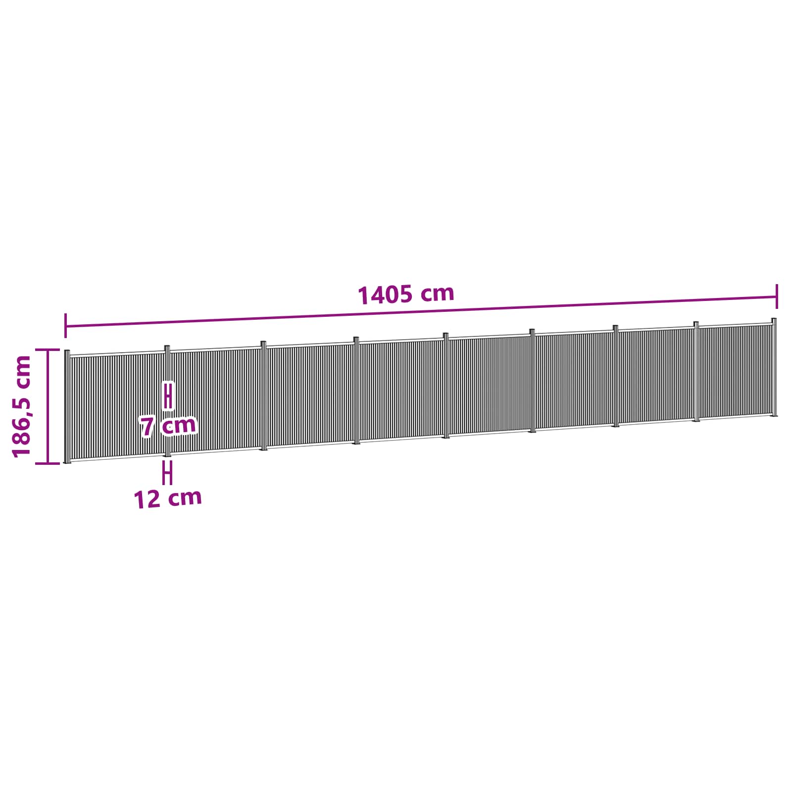Hekpaneel 8 pcs WPC en Aluminium Zwart – afbeelding 6