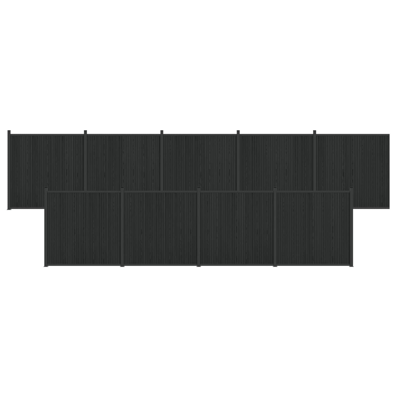 Hekpaneel 9 pcs WPC en Aluminium Zwart – afbeelding 2