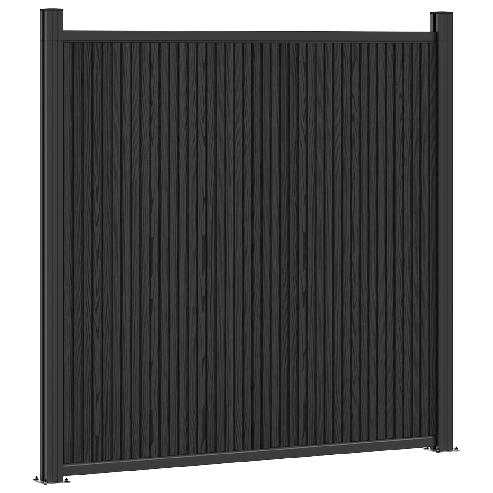 Hekpaneel 9 pcs WPC en Aluminium Zwart – afbeelding 3