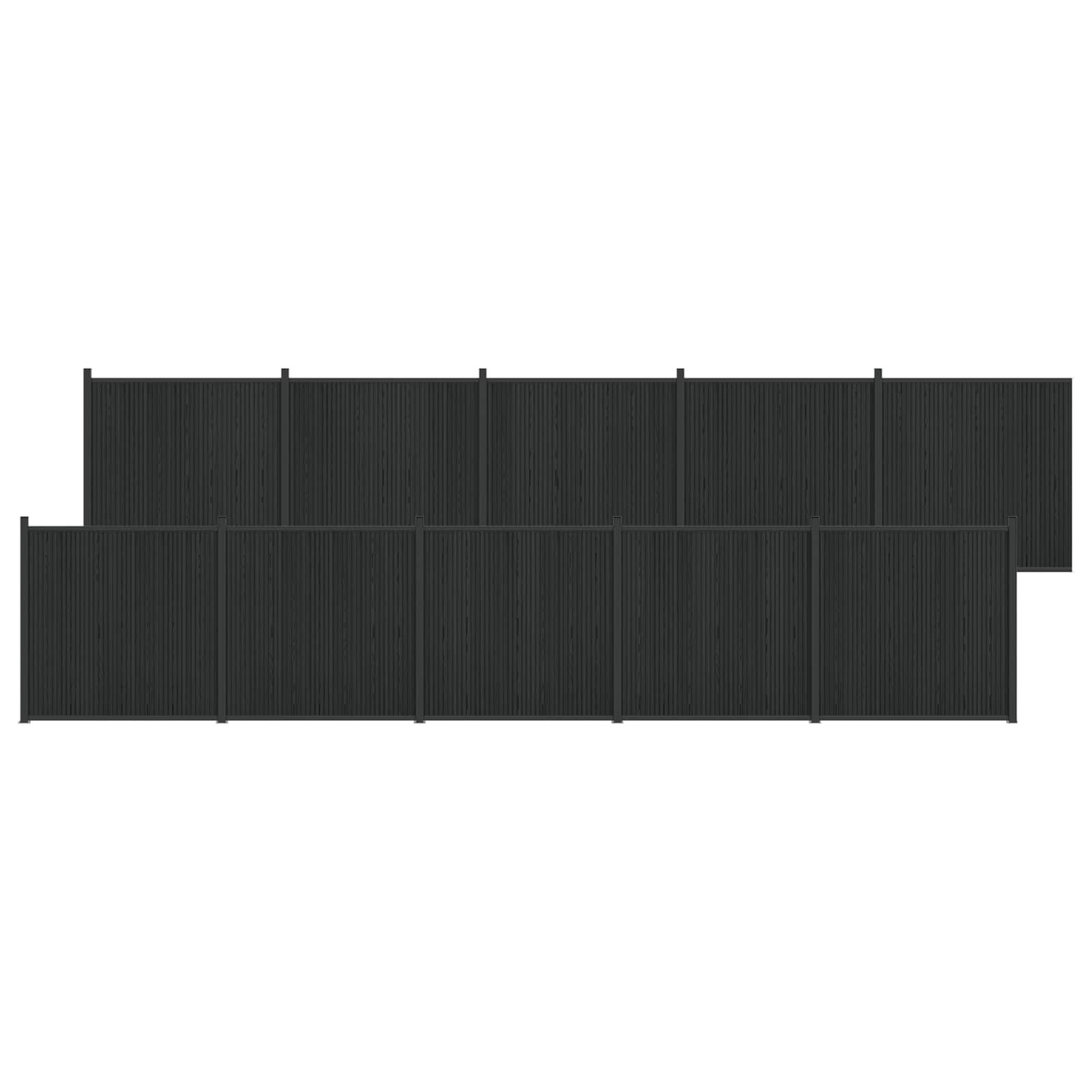 Hekpaneel 10 pcs WPC en Aluminium Zwart – afbeelding 2