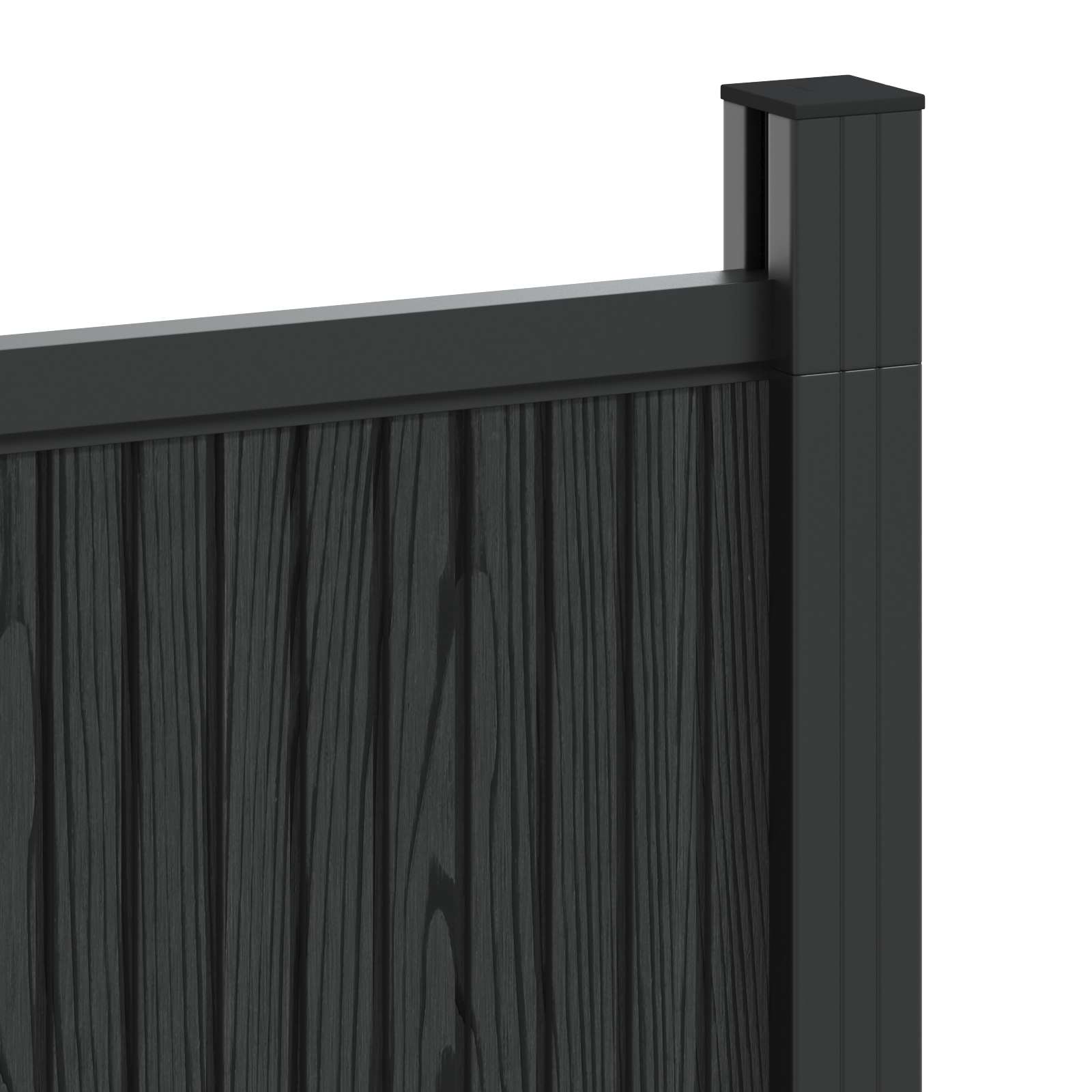 Hekpaneel 10 pcs WPC en Aluminium Zwart – afbeelding 5