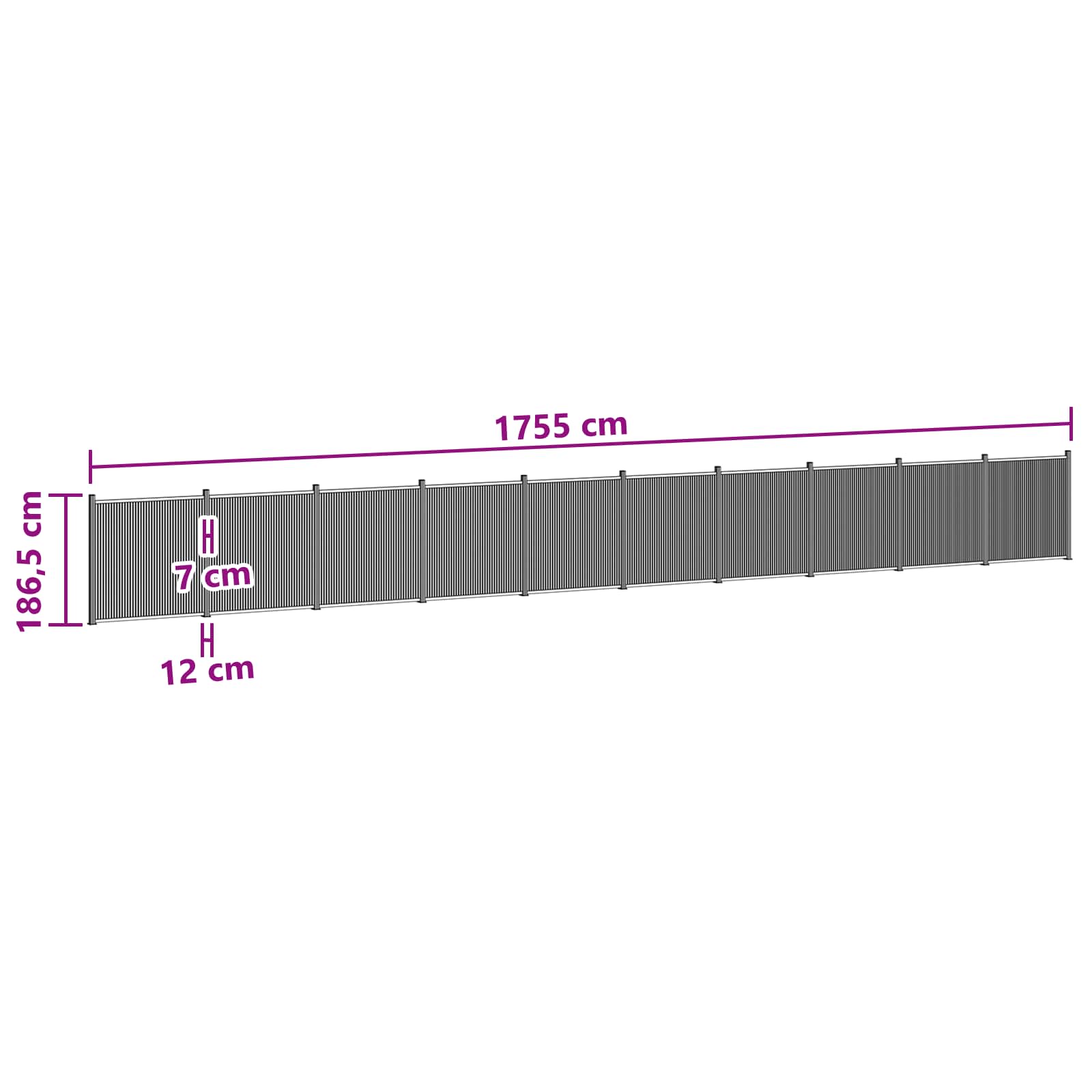 Hekpaneel 10 pcs WPC en Aluminium Zwart – afbeelding 6