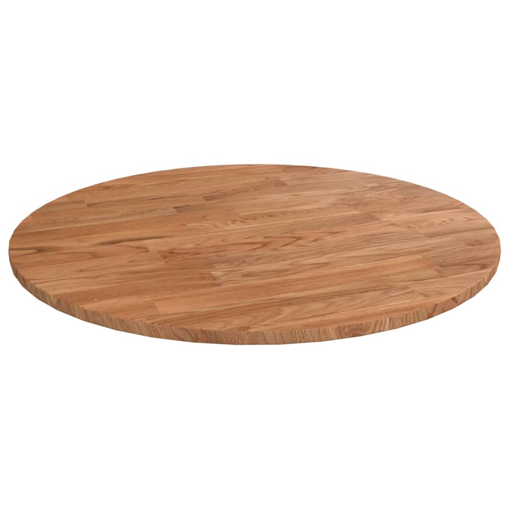 Tafelblad rond Ø40x1,5 cm bewerkt massief eikenhout lichtbruin