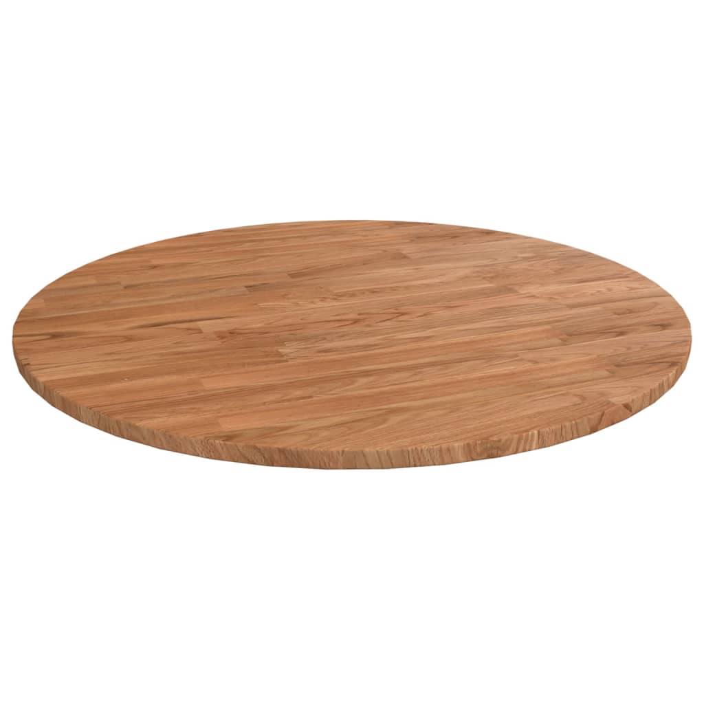 Tafelblad rond Ø 60x1,5 cm bewerkt massief eikenhout lichtbruin