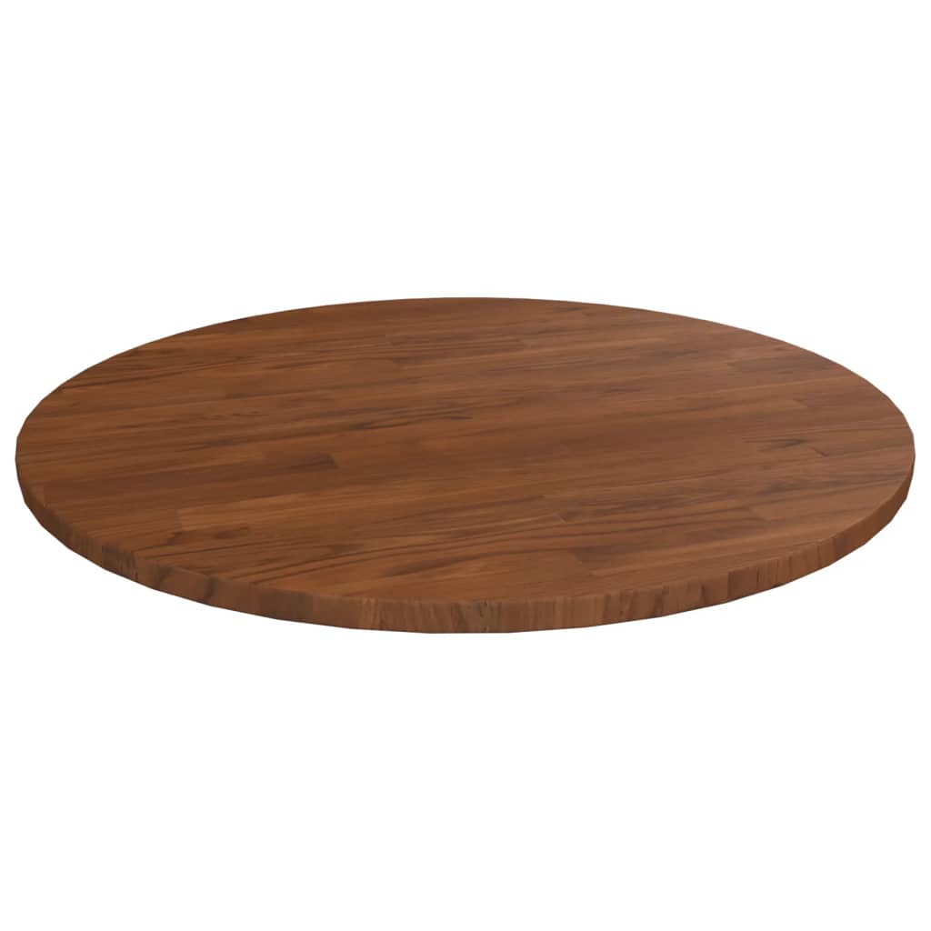 Tafelblad rond Ø50x1,5 cm bewerkt massief eikenhout donkerbruin