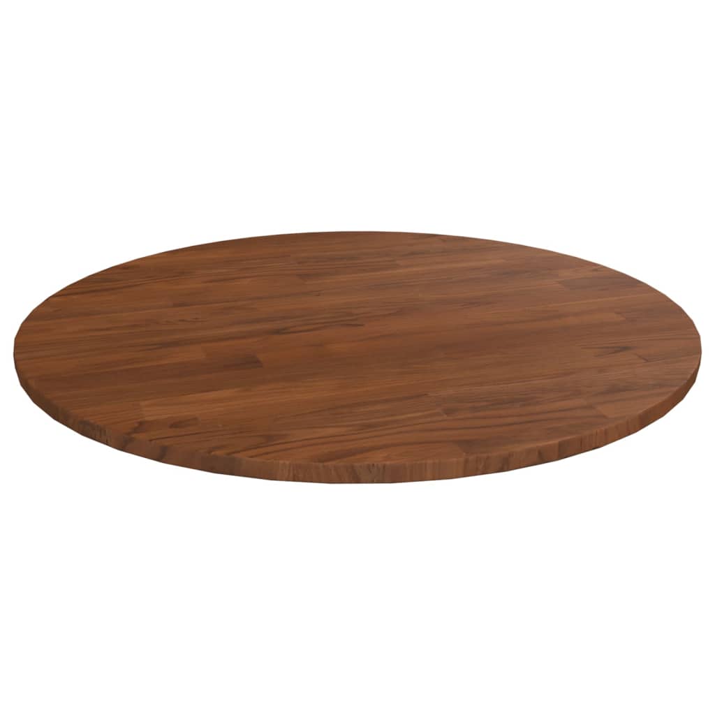 Tafelblad rond Ø60x1,5 cm bewerkt massief eikenhout donkerbruin