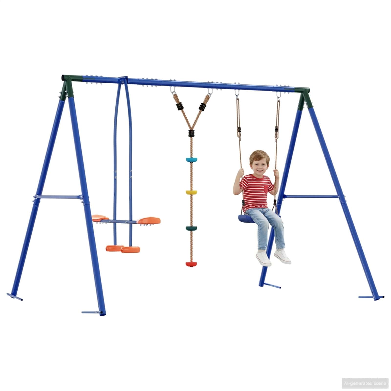Buiten Schommelset Meerkleurig 263 x 185 x 185 cm Staal en PE – afbeelding 3