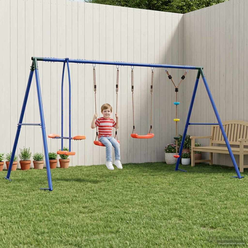 Buiten Schommelset Meerkleurig 330 x 185 x 185 cm Staal en PE