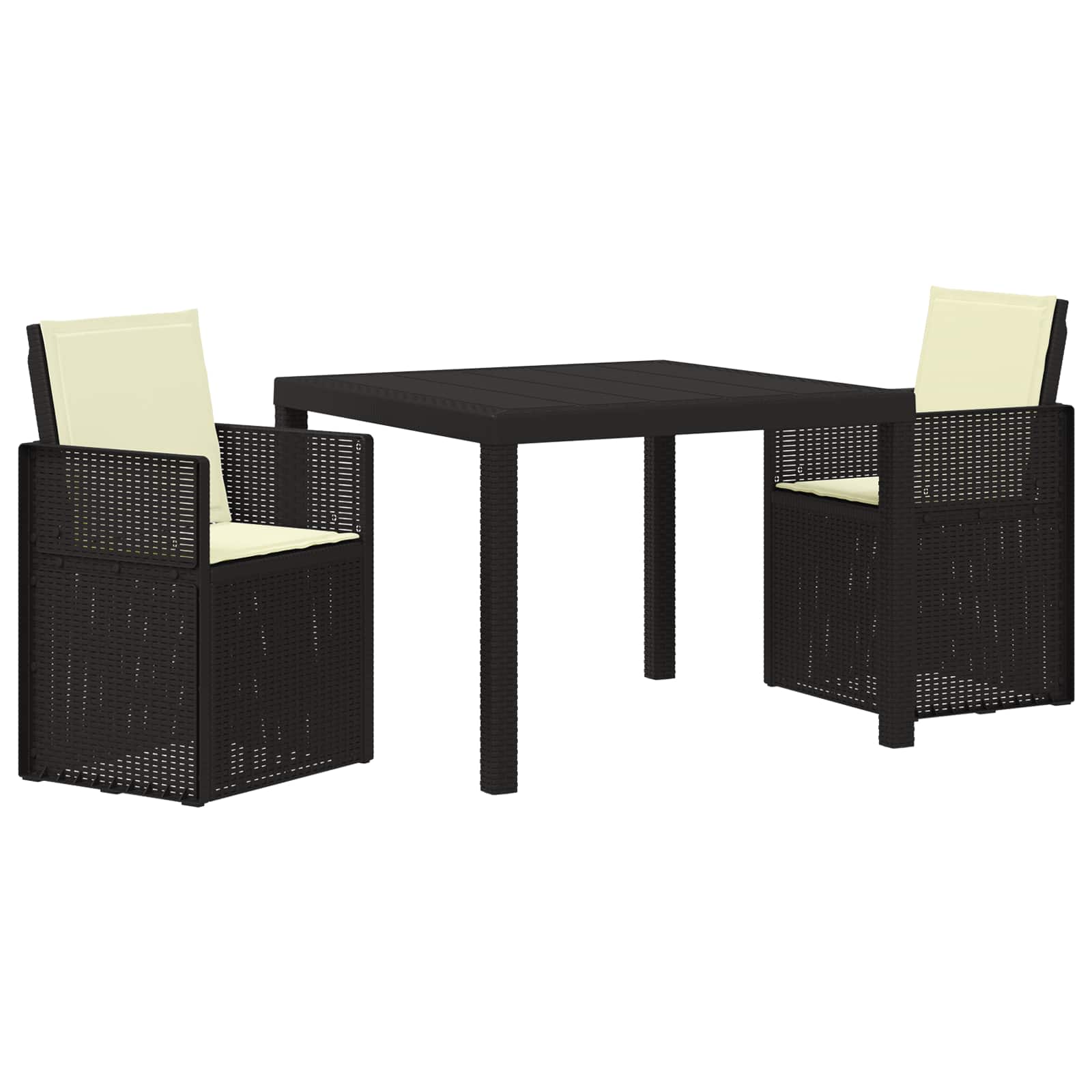 Tuin eettafelset met kussen 3 pcs Antraciet- en crèmekleurig PP – afbeelding 2