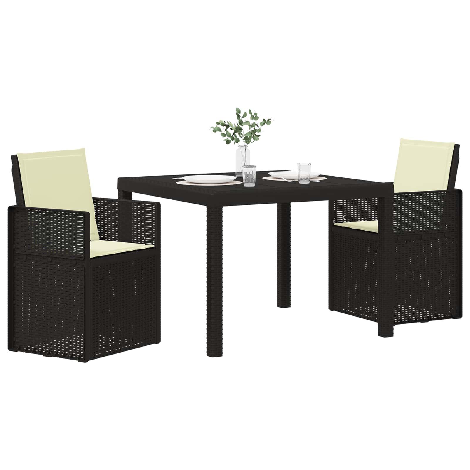 Tuin eettafelset met kussen 3 pcs Antraciet- en crèmekleurig PP – afbeelding 3