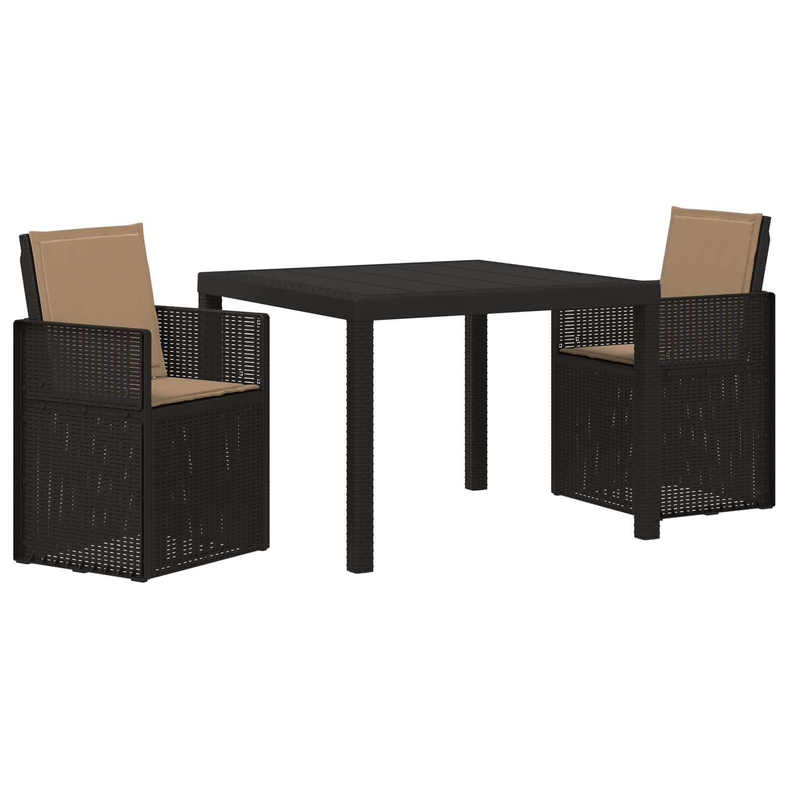 Tuin eettafelset met kussen 3 pcs Antracietkleurig en taupe PP – afbeelding 2
