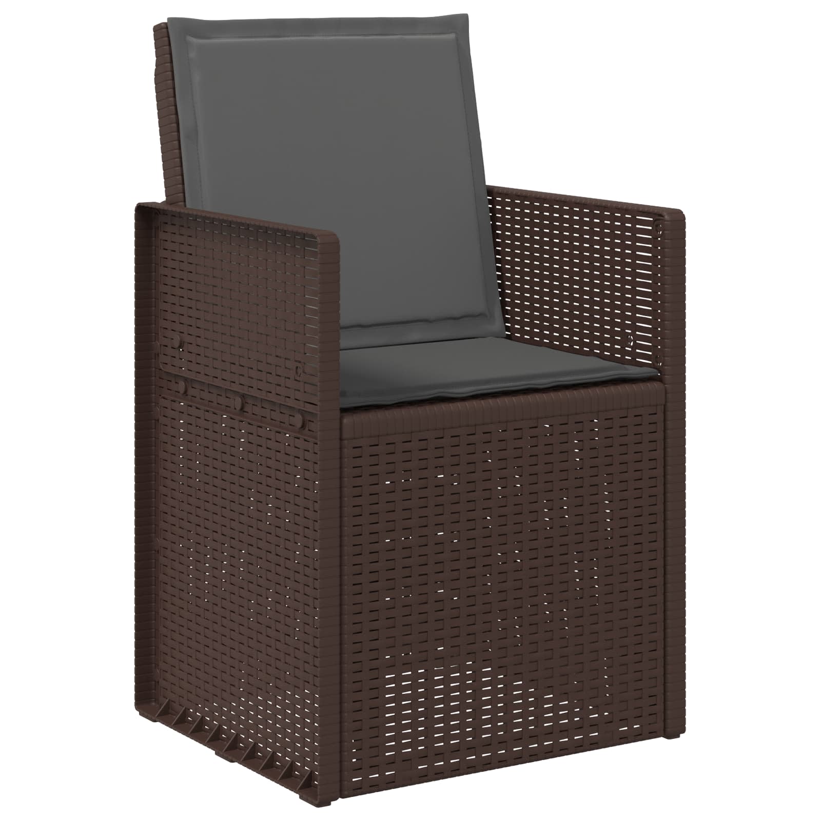 Tuin eettafelset met kussen 3 pcs Bruin en antracietkleurig PP – afbeelding 6