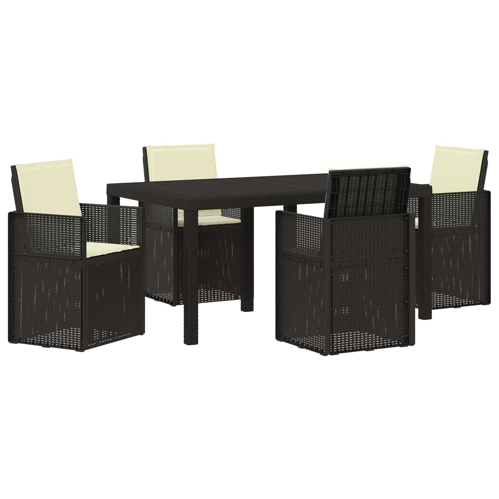 Tuin eettafelset met kussen 5 pcs Antraciet- en crèmekleurig PP – afbeelding 2