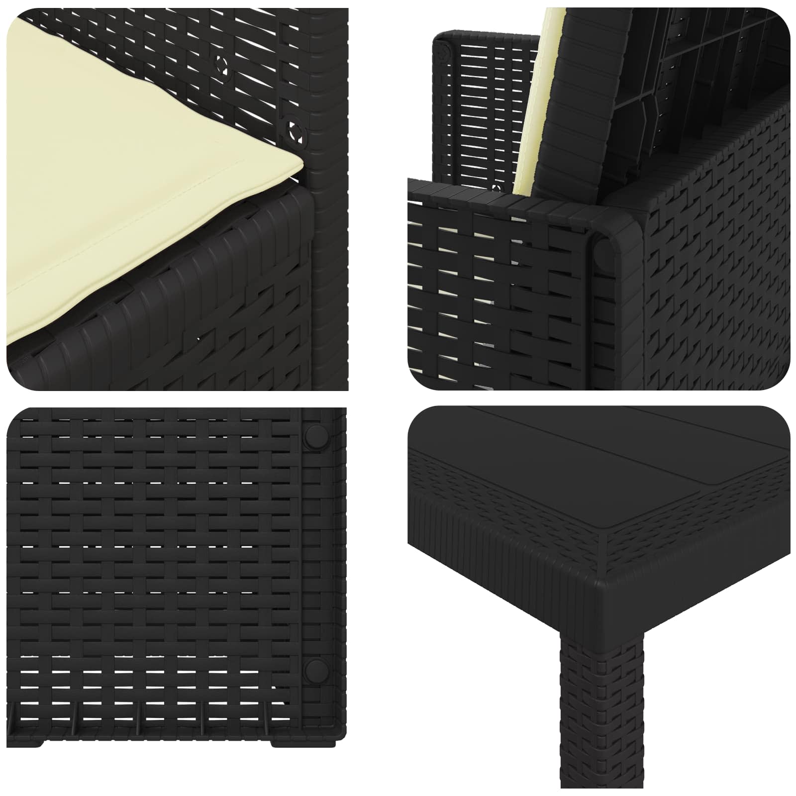 Tuin eettafelset met kussen 5 pcs Antraciet- en crèmekleurig PP – afbeelding 8