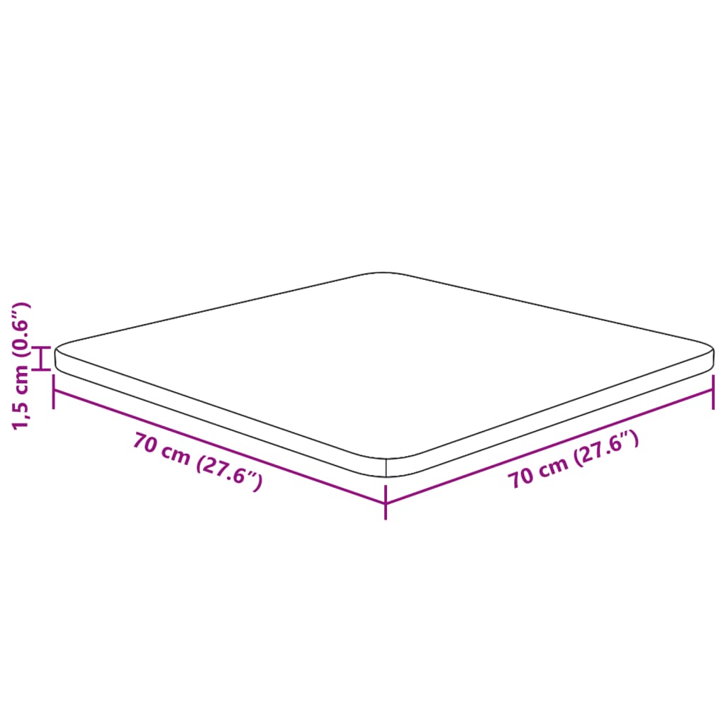 Tafelblad vierkant 70x70x1,5cm behandeld eiken donkerbruin – afbeelding 4