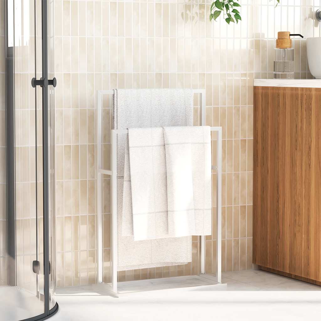 Handdoekenrek vrijstaand 48x24x78,5 cm ijzer wit