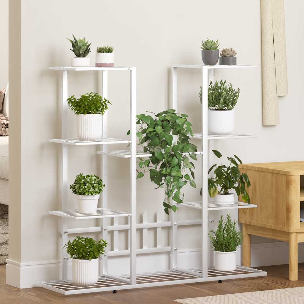 Bloemenstandaard 94,5x25x89 cm ijzer wit