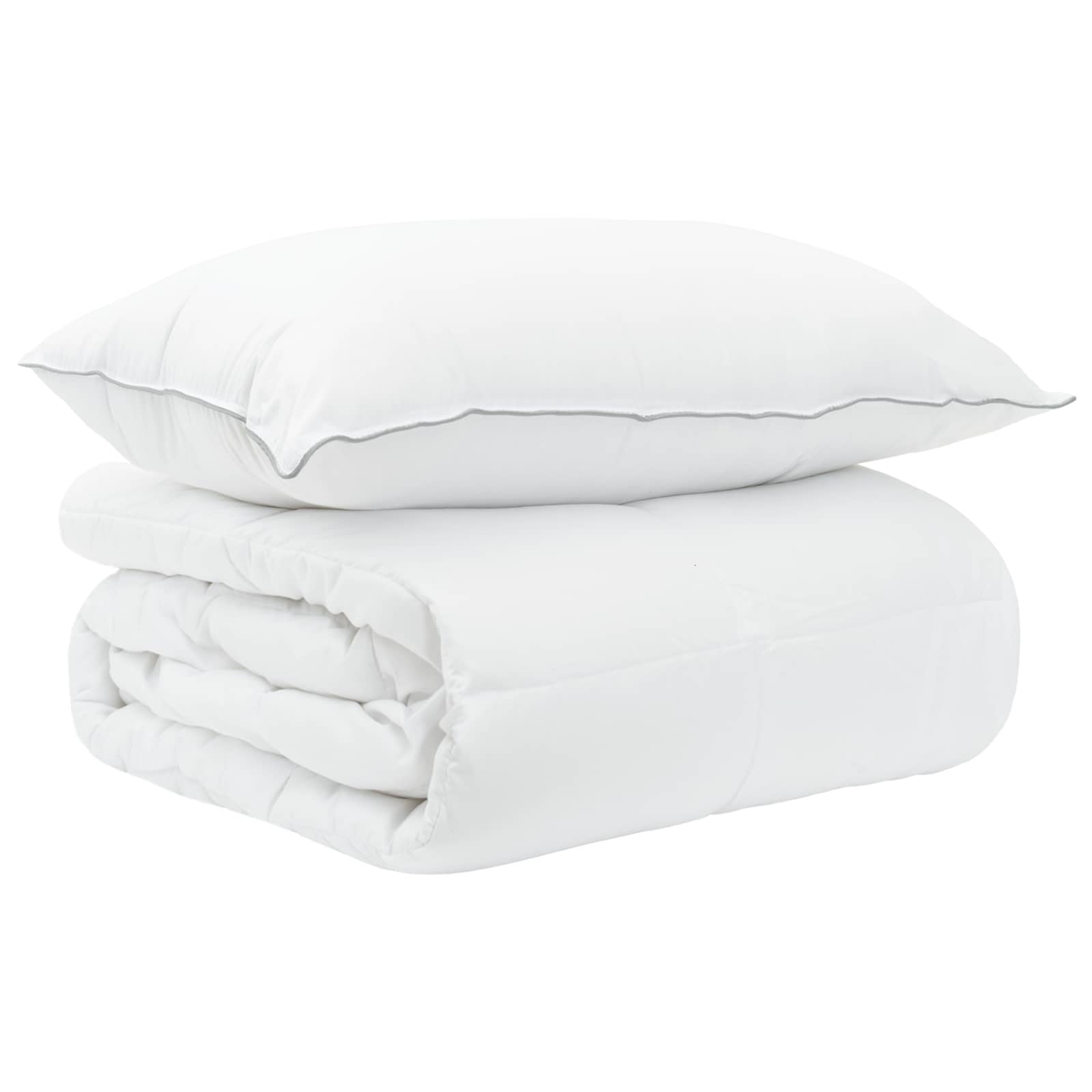 Dekbedset 2 st 140 x 200 cm Winter Bamboe Wit