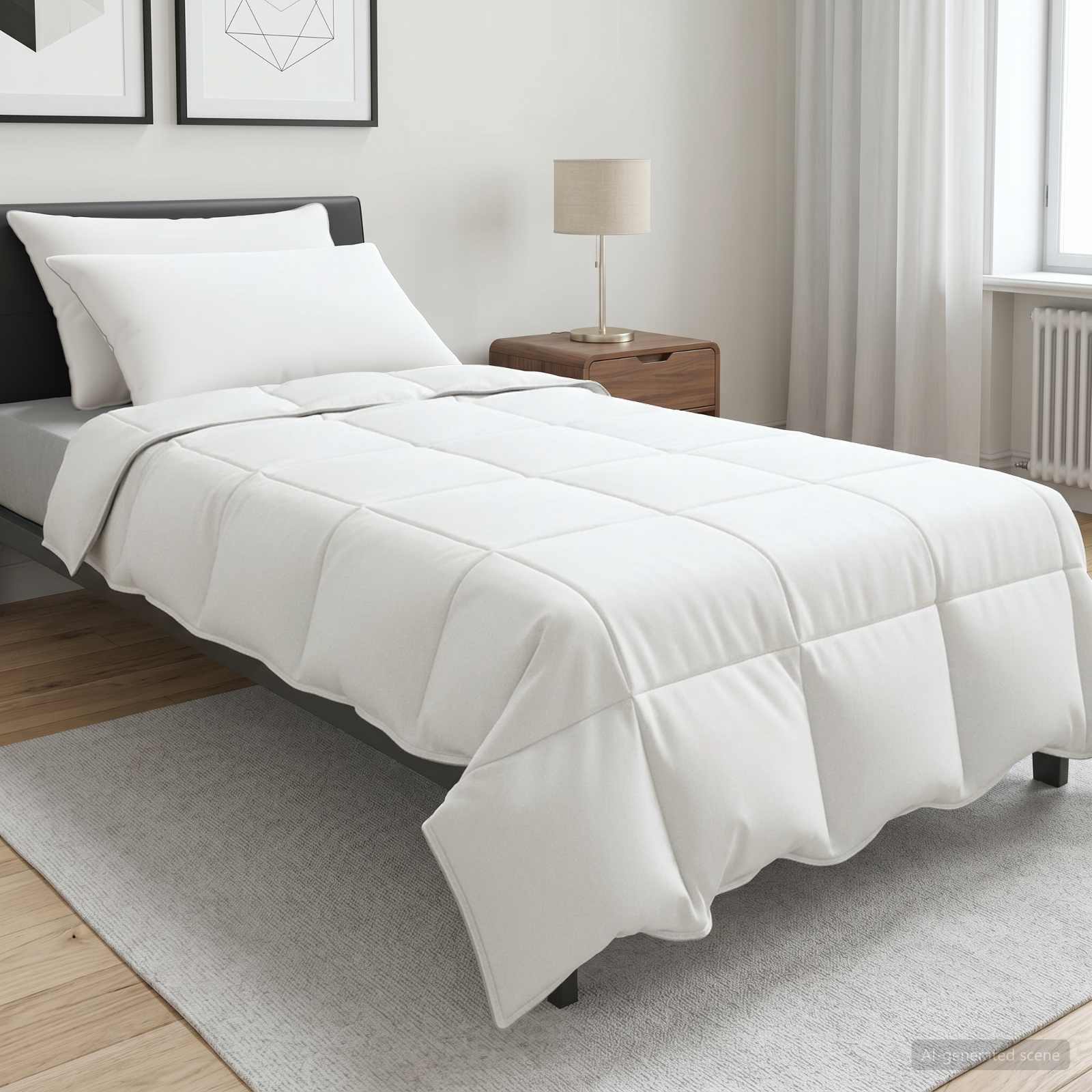 Dekbedset met kussen 2 pcs Wit Bamboevezel