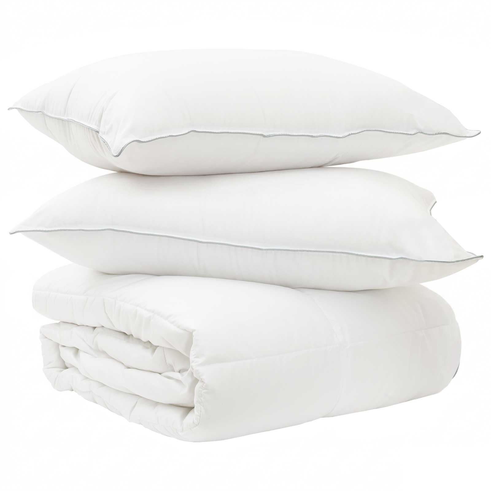 Dekbedset met kussen Wit 240 x 220 cm Polyester, Bamboe