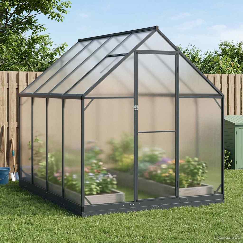 Tuin Serre met de deur Antracietkleurig 183,5 x 243,5 x 207 cm
