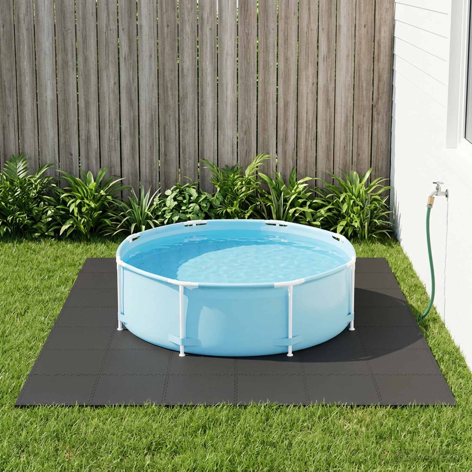 Zwembad Grondmat 50 pcs Zwart 18 m² EVA Schuim