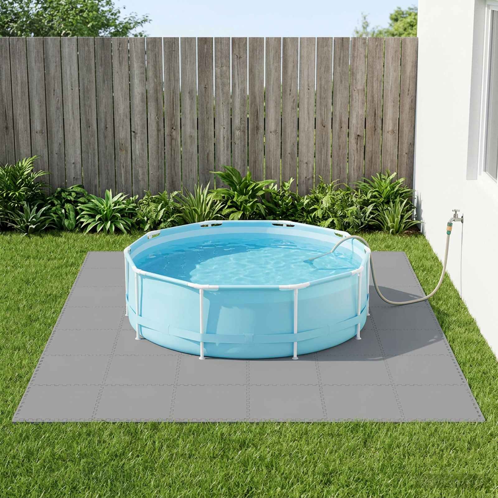 Zwembad Grondmat 12 pcs Grijs 4,32 m² EVA Schuim