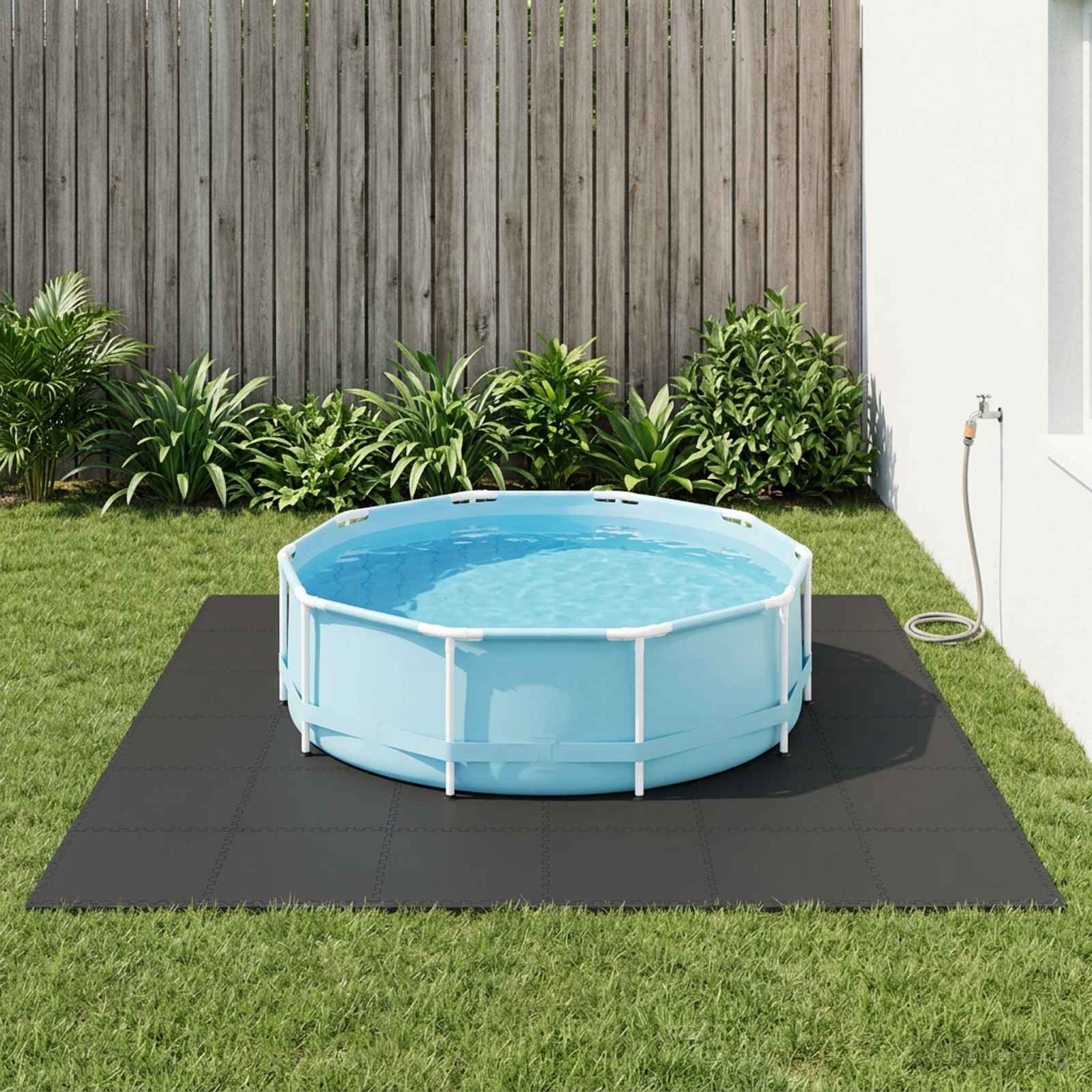 Zwembad Grondmat 24 pcs Zwart 8,64 m² EVA Schuim