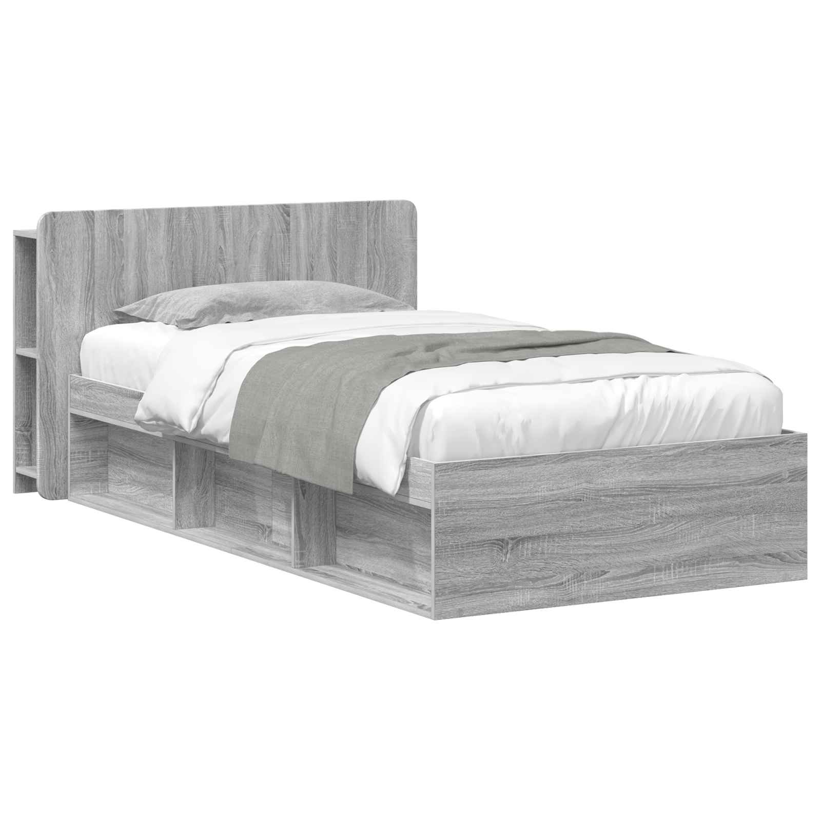 Bedframe met opslag Grijs Sonoma 80 x 200 cm Bewerkt hout