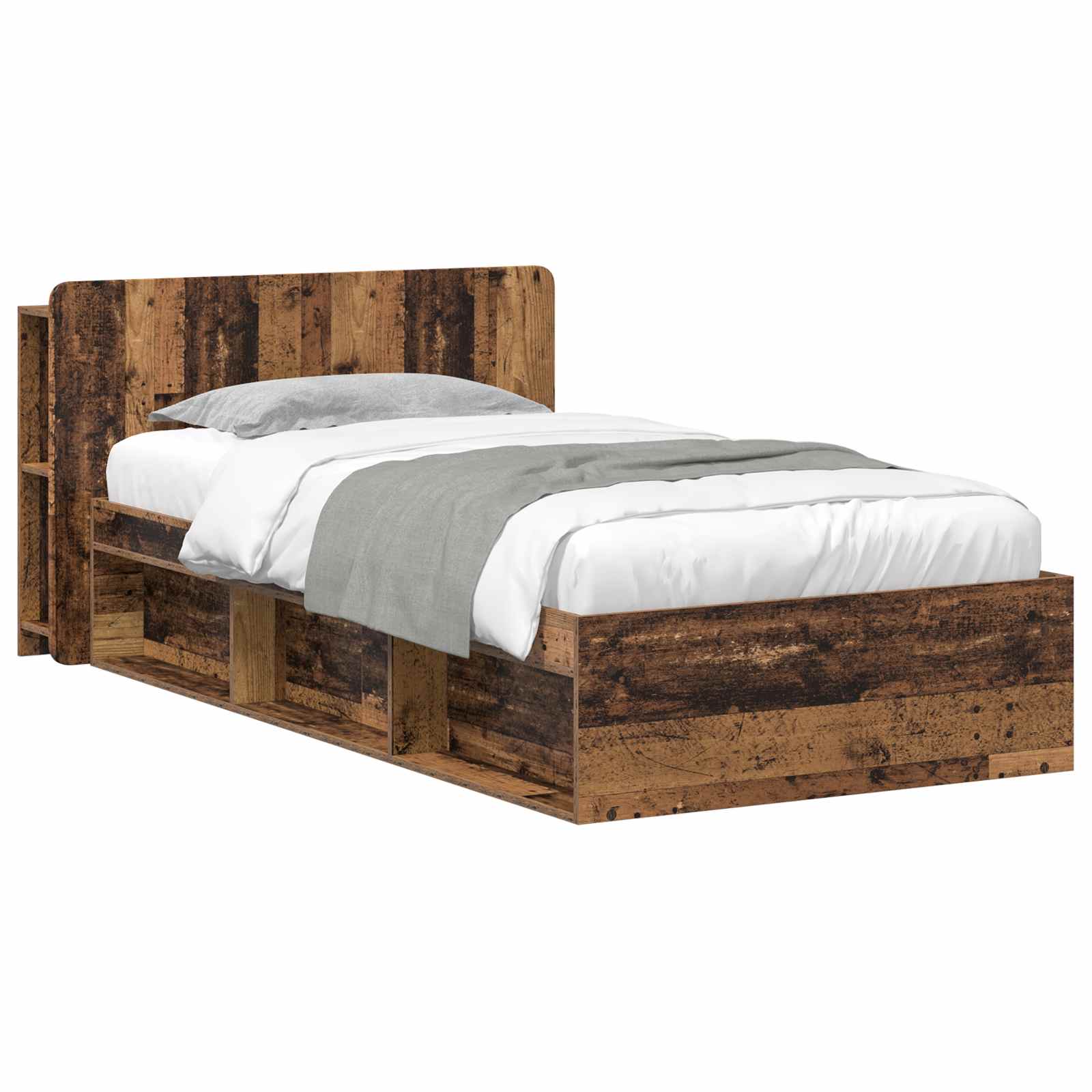 Bedframe met opslag Oud hout 80 x 200 cm Bewerkt hout