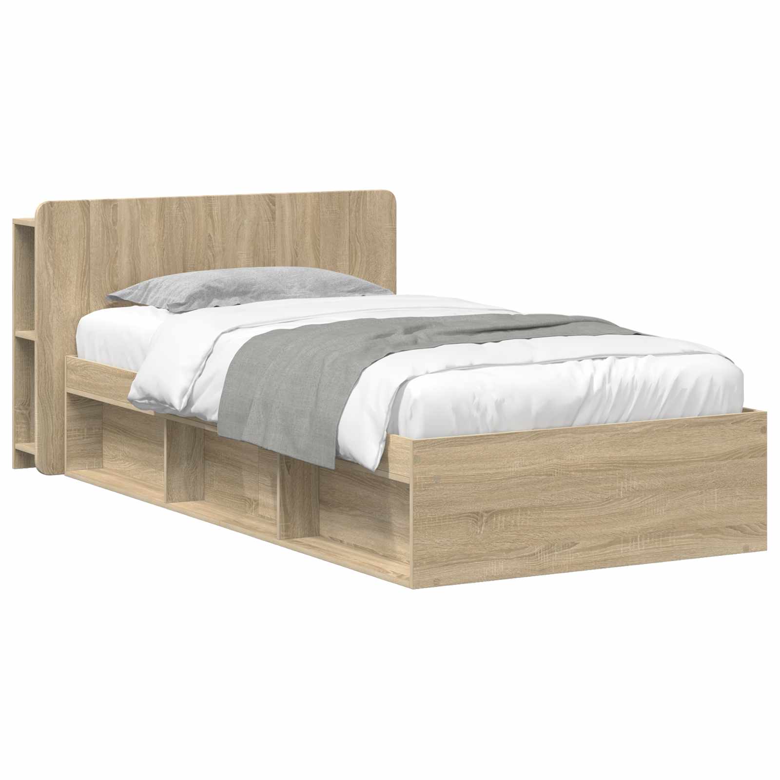 Bedframe met opslag Sonoma Eiken 80 x 200 cm Bewerkt hout
