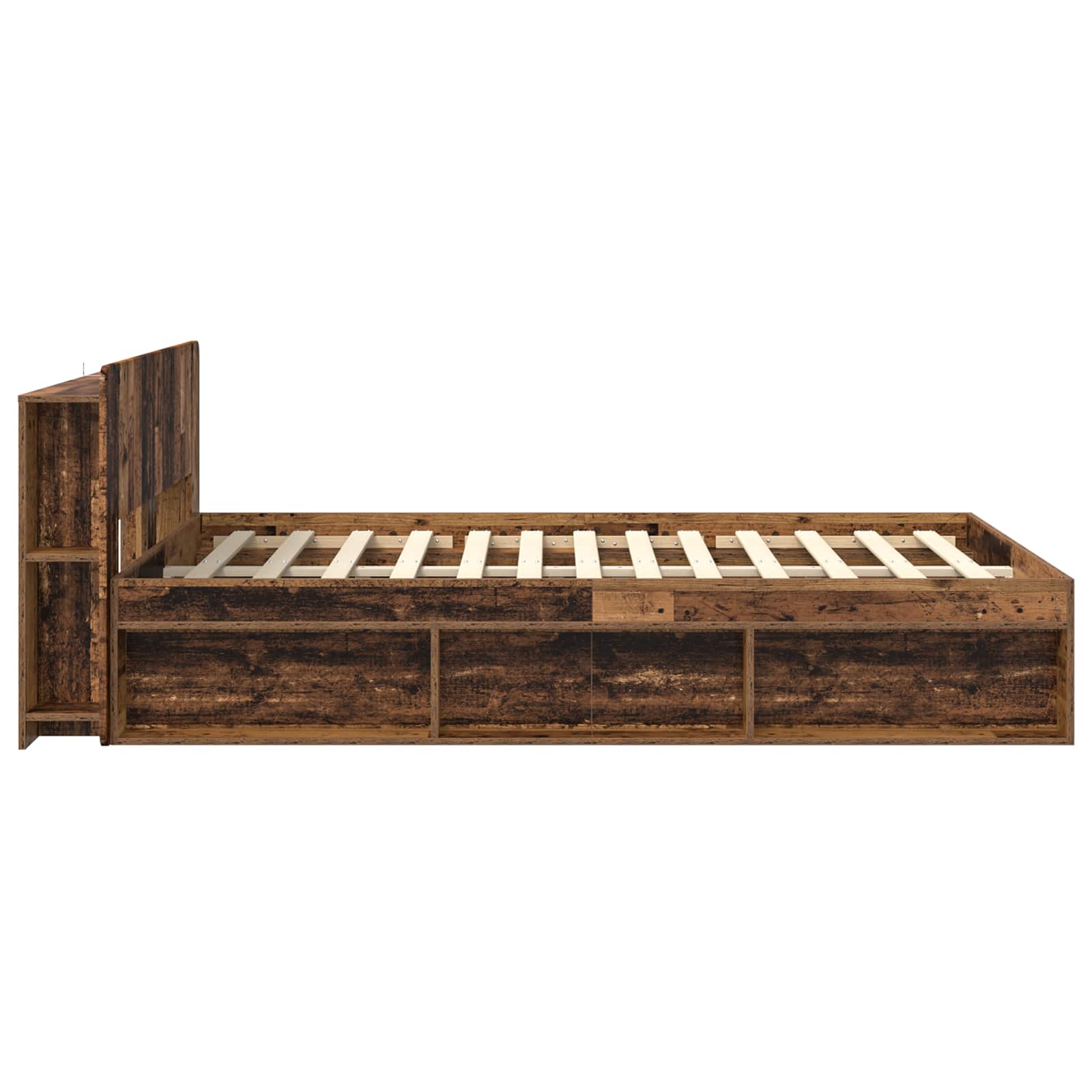 Bedframe met opslag Oud hout 140 x 200 cm Bewerkt hout – afbeelding 4