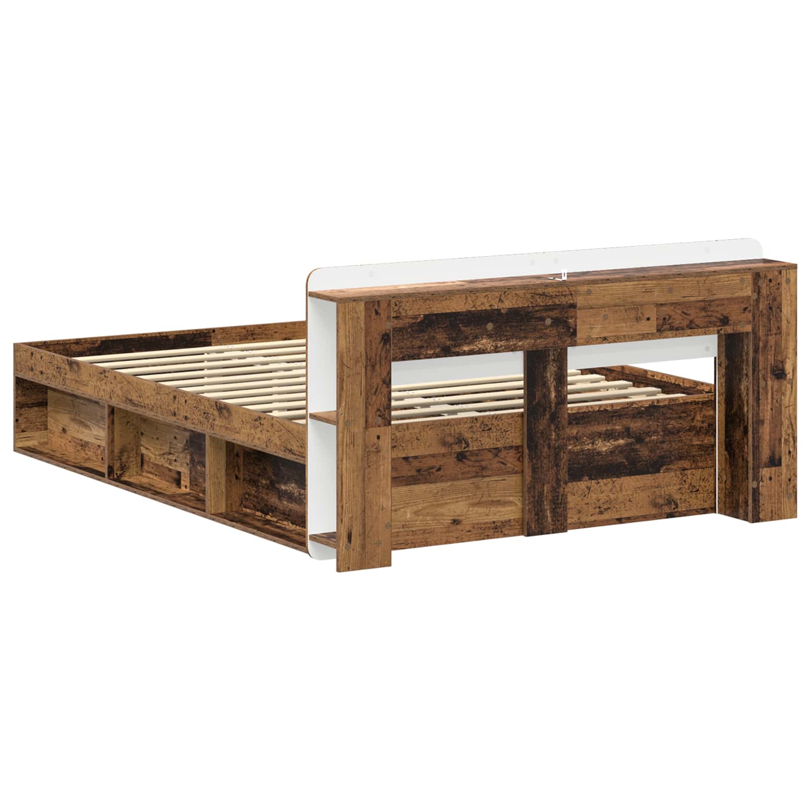 Bedframe met opslag Oud hout 140 x 200 cm Bewerkt hout – afbeelding 5