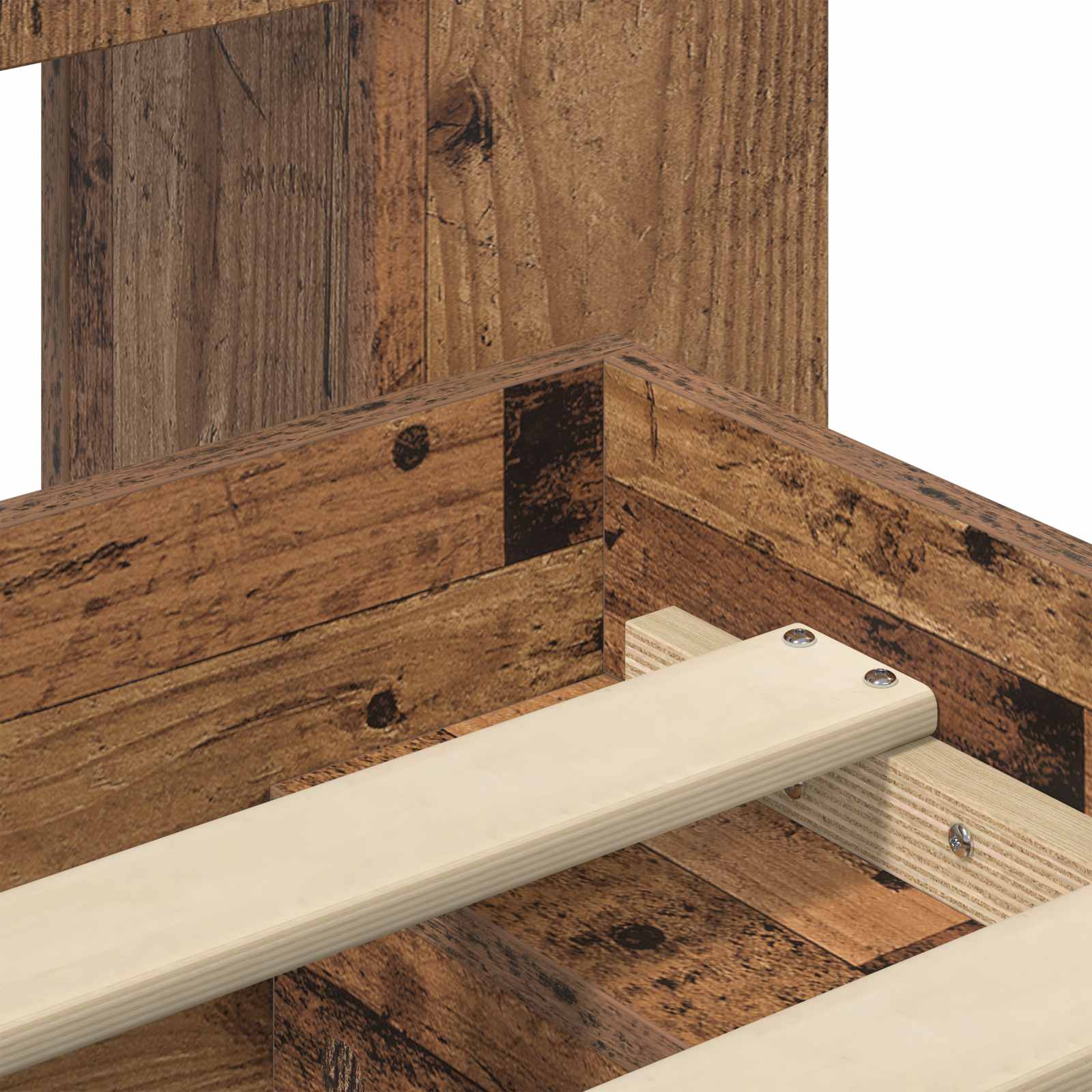 Bedframe met opslag Oud hout 140 x 200 cm Bewerkt hout – afbeelding 7