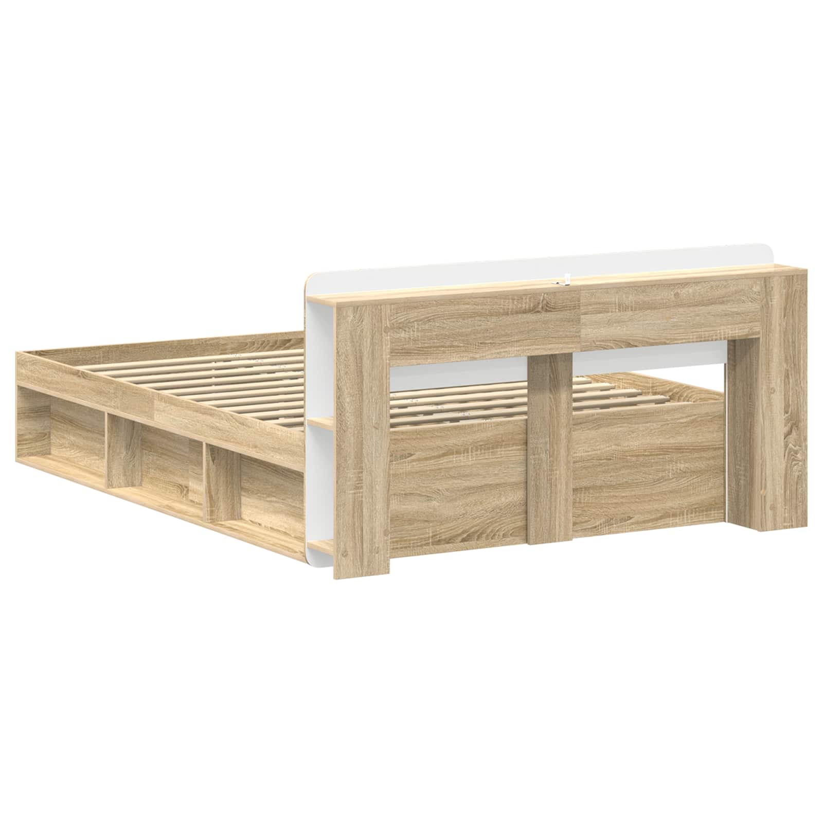 Bedframe met opslag Sonoma Eiken 140 x 200 cm Bewerkt hout – afbeelding 5