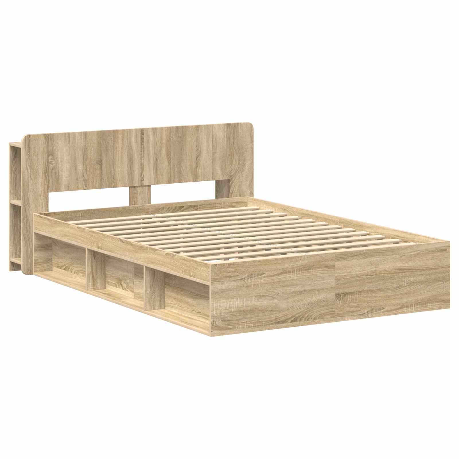 Bedframe met opslag Sonoma Eiken 160 x 200 cm Bewerkt hout – afbeelding 3