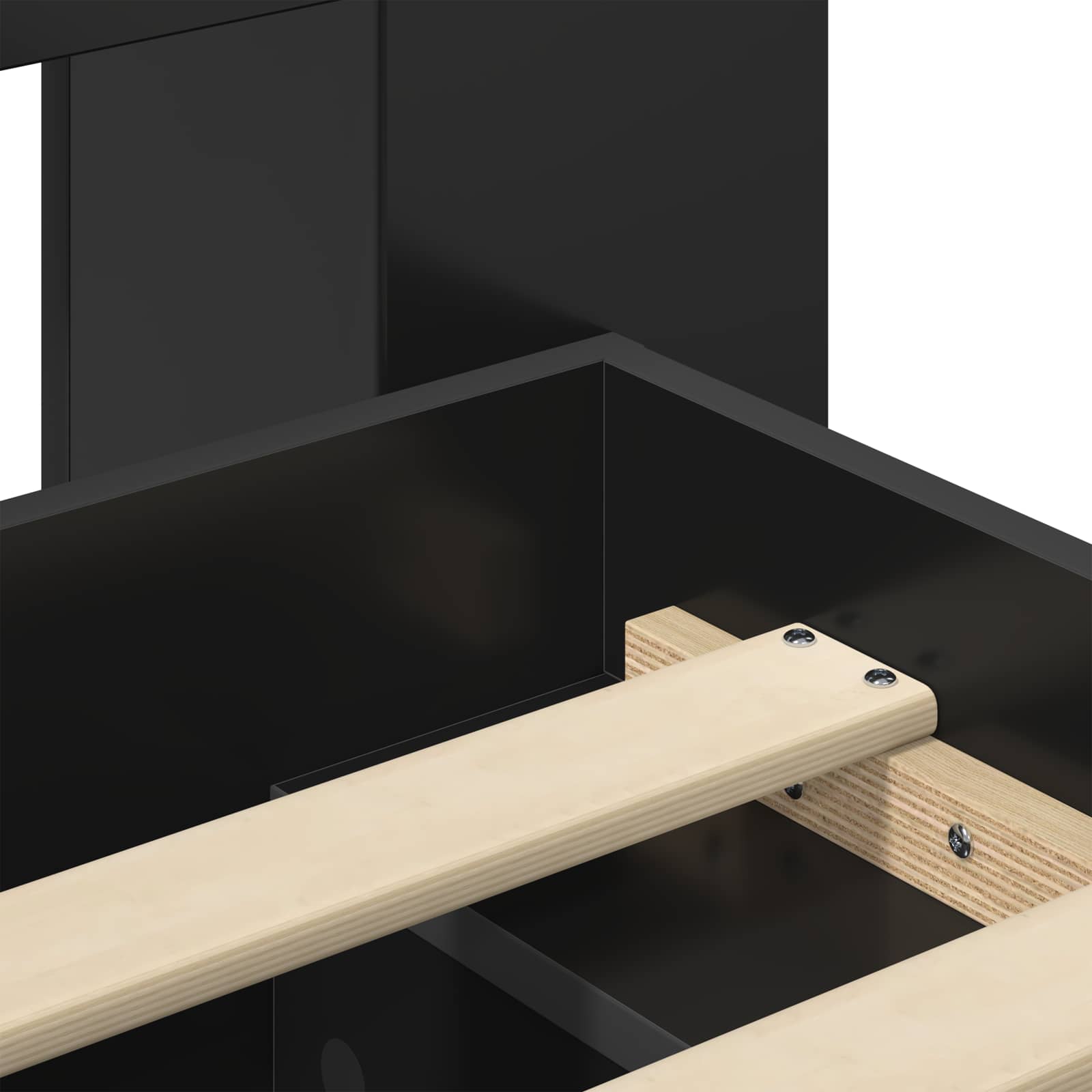 Bedframe met opslag Zwart 200 x 200 cm Bewerkt hout – afbeelding 7