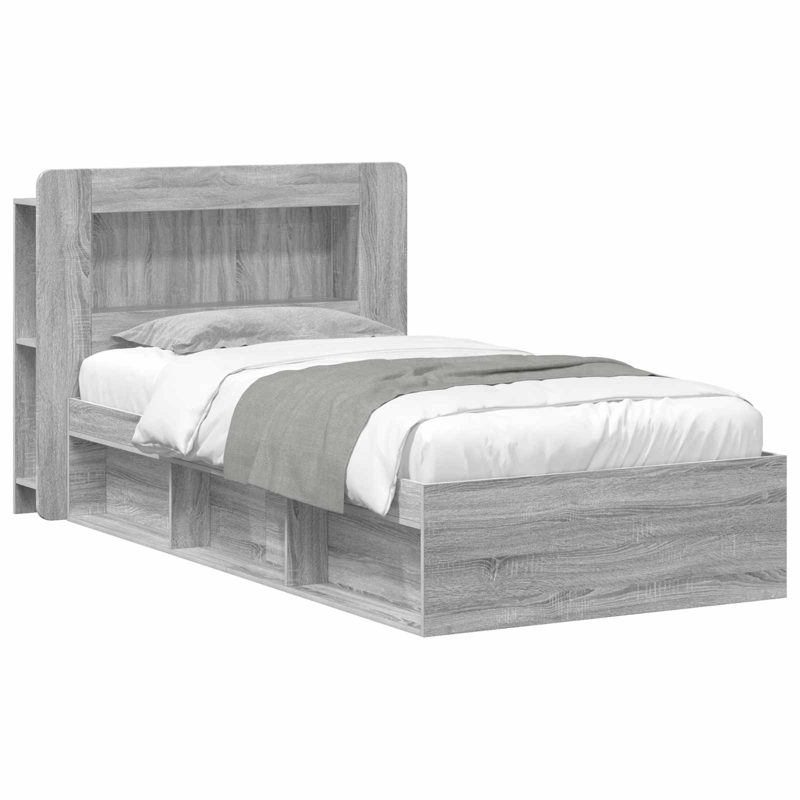 Bedframe met opslag Grijs Sonoma 80 x 200 cm Bewerkt hout