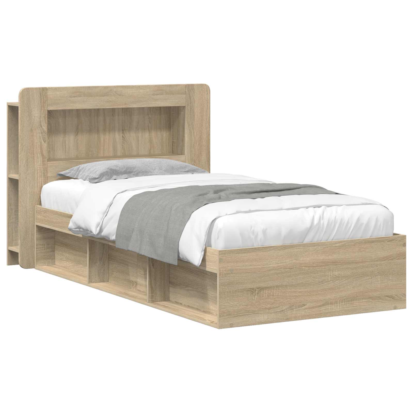 Bedframe met opslag Sonoma Eiken 80 x 200 cm Bewerkt hout